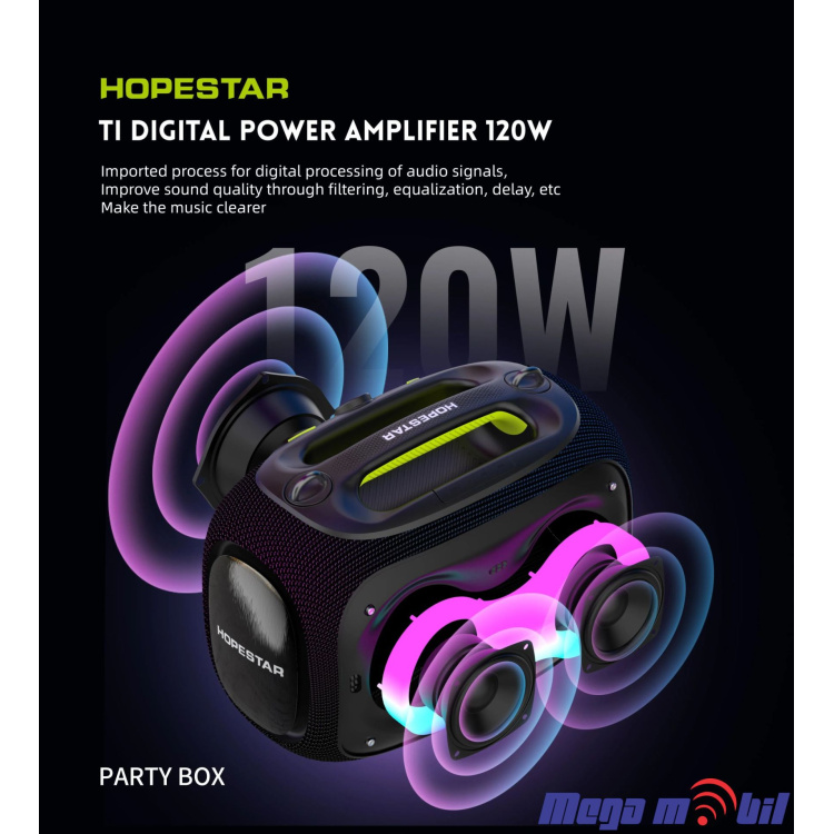 Zvucnik Bluetooth Karaoke Hopestar PARTYBOX so 2 mikrofona military