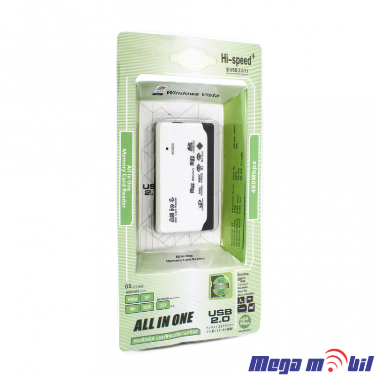 Citac za memoriska kartica All in one Tip2 white