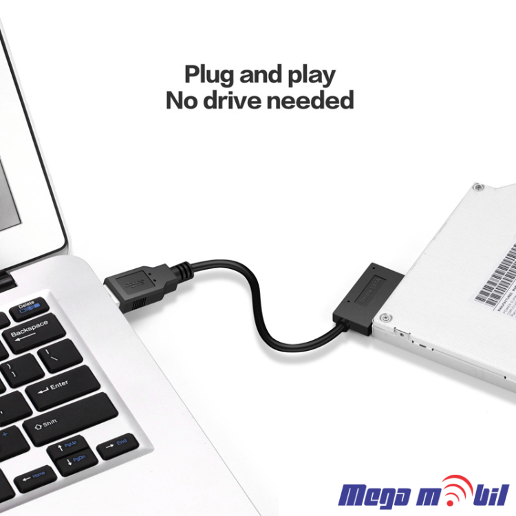 Adapter USB 3.0 na SATA 7+6 13pin za laptop opticki ured