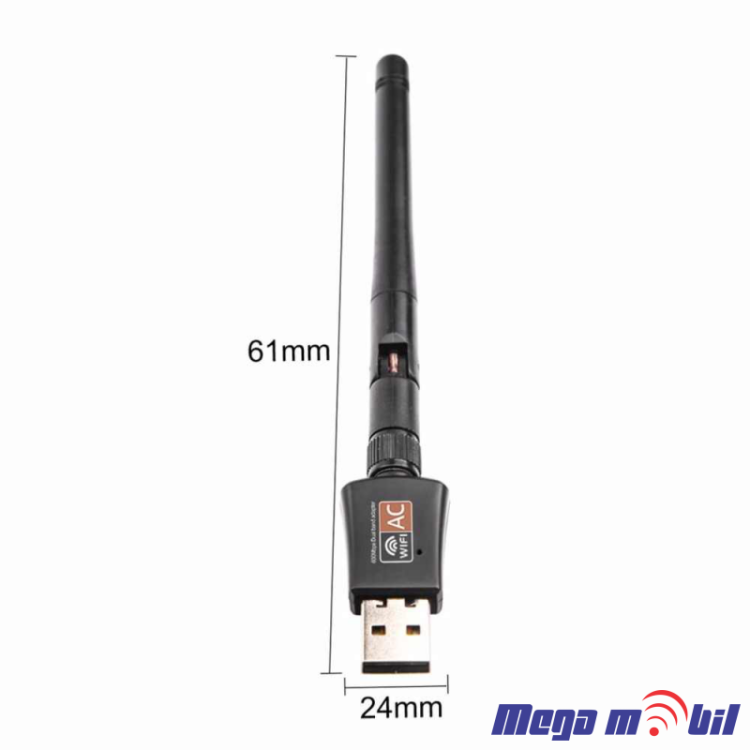 Wireless USB dual band adapter so antena 2.4GHz 5GHz 600Mb