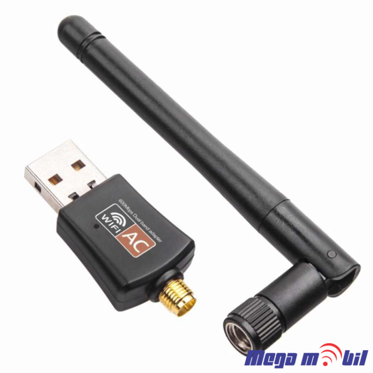 Wireless USB dual band adapter so antena 2.4GHz 5GHz 600Mb