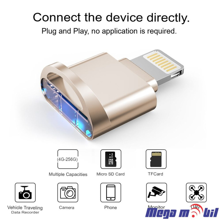 Citac za memoriska kartica Lightning