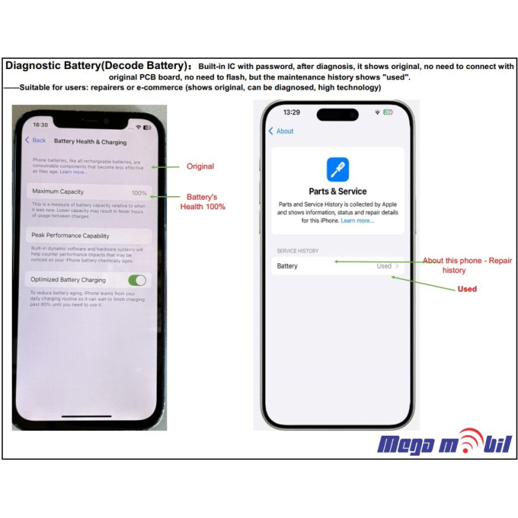 Baterija iPhone 14 Pro Max Deji Decode (4750mAh) 