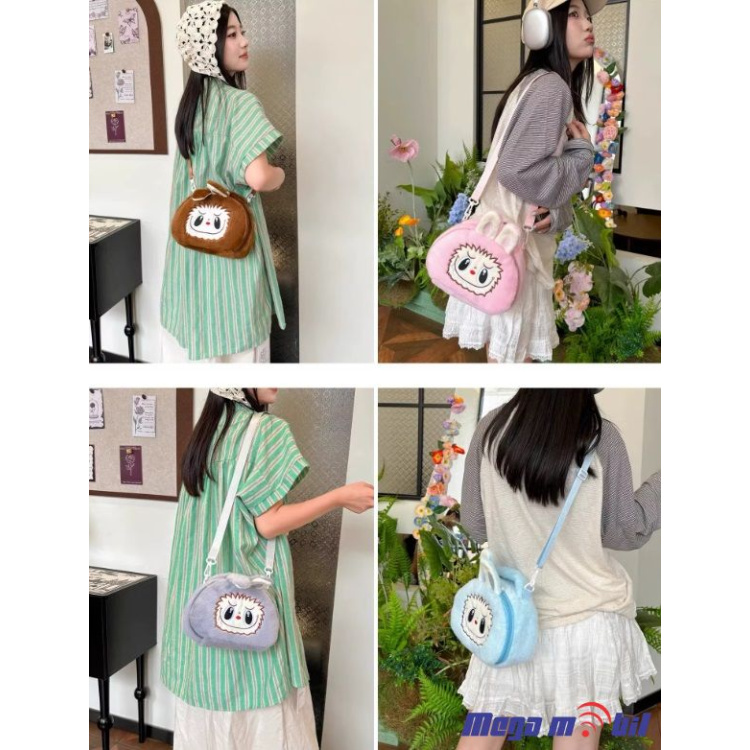 Labubu Crossbody Small Purse white