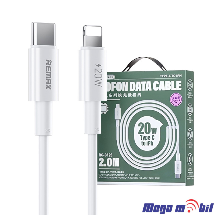 Data Kabel iPhone PD FAST REMAX Dofon RC-C123 20W white 2m