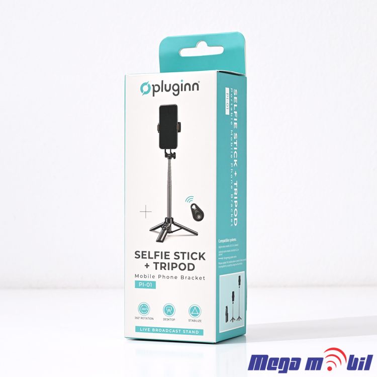 Tripod + Selfie stick Pluginn Pl-01