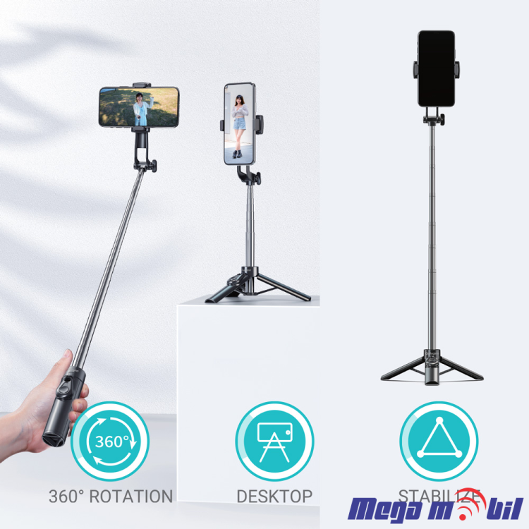Tripod + Selfie stick Pluginn Pl-01