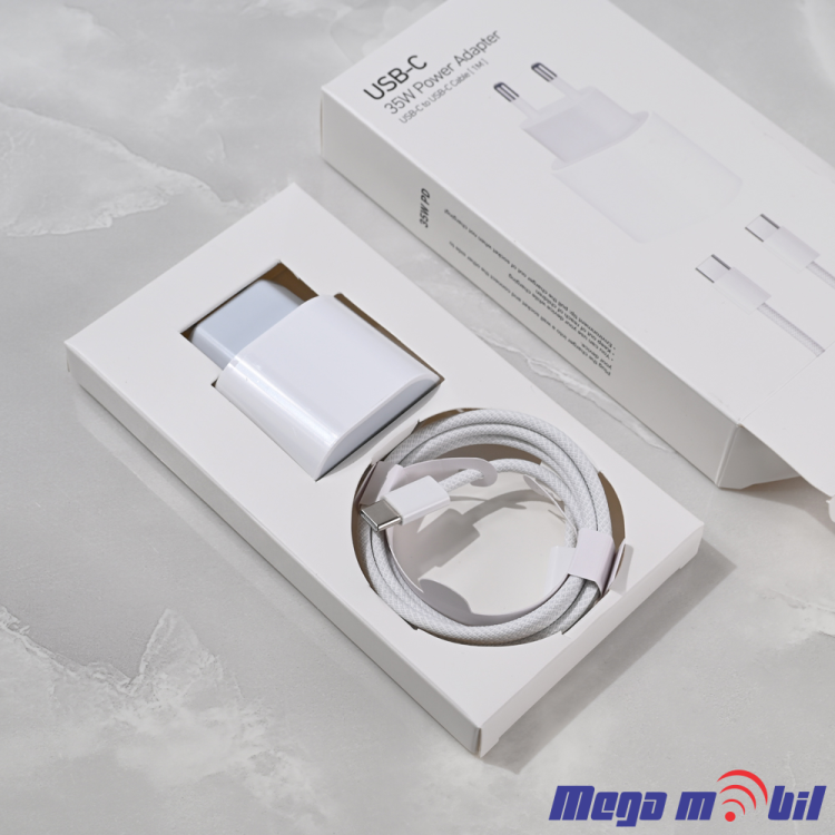 Polnac 220V iPhone PD 35W so kabel PD/Type C FAST NT-TC157