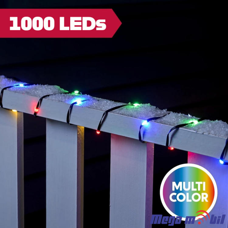 Novogodisen ukras LED sijalicki RGB (100m) so dalecinsko