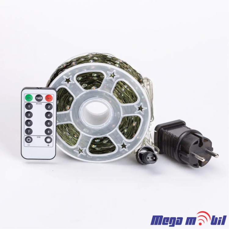 Novogodisen ukras LED sijalicki RGB (50m) so dalecinsko