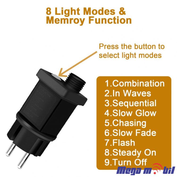 Novogodisen ukras LED sijalicki so zvezda RGB