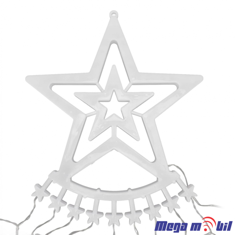 Novogodisen ukras LED sijalicki so zvezda RGB