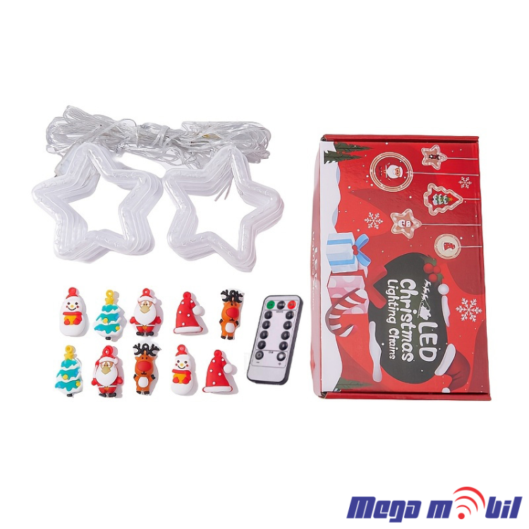 Novogodisen ukras LED zvezdi RGB so dalecinsko