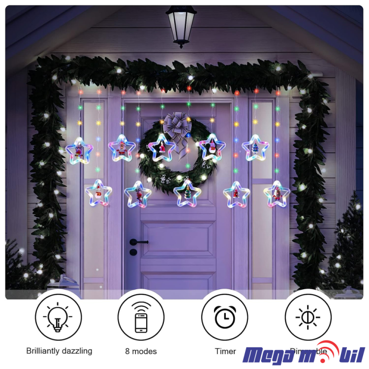 Novogodisen ukras LED zvezdi RGB so dalecinsko