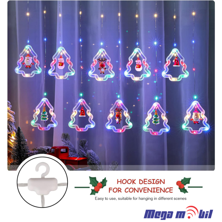 Novogodisen ukras LED elki RGB so dalecinsko