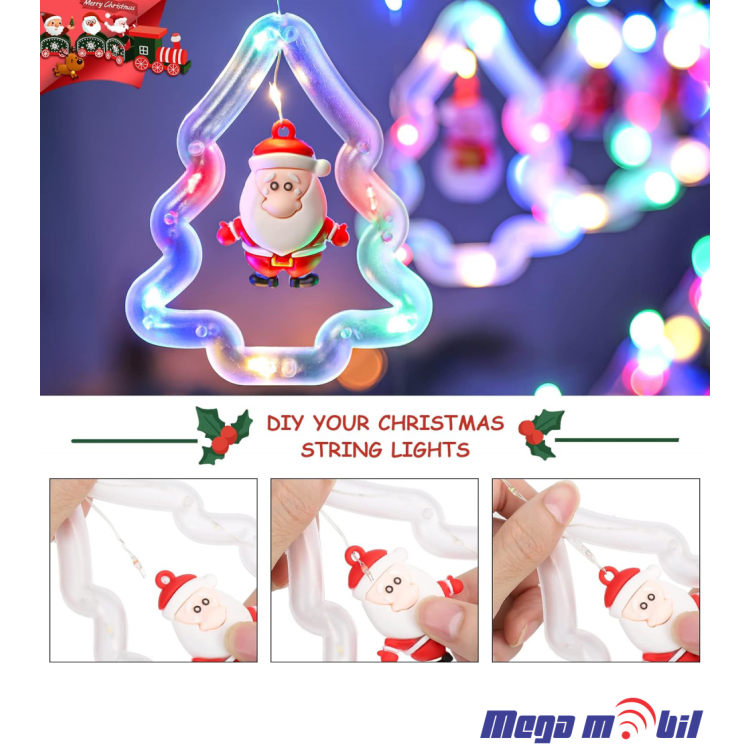 Novogodisen ukras LED elki RGB so dalecinsko