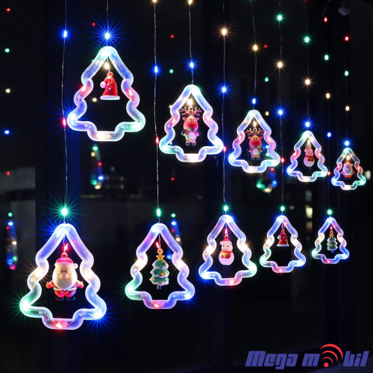 Novogodisen ukras LED elki RGB so dalecinsko