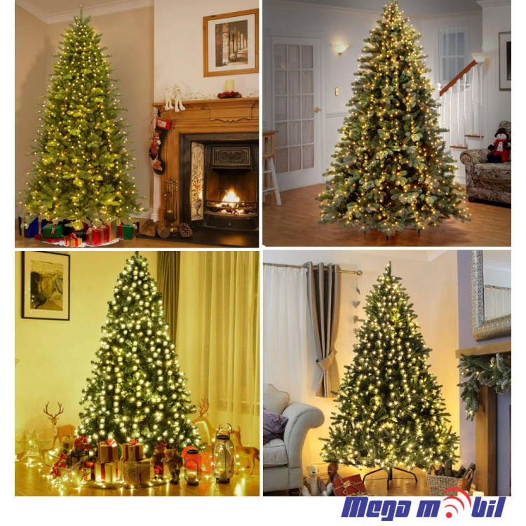 Novogodisen ukras LED sijalicki za elka toplo zolta 3m