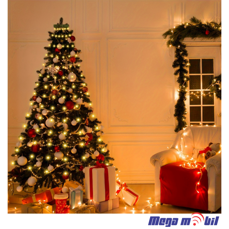 Novogodisen ukras LED sijalicki za elka toplo zolta 3m