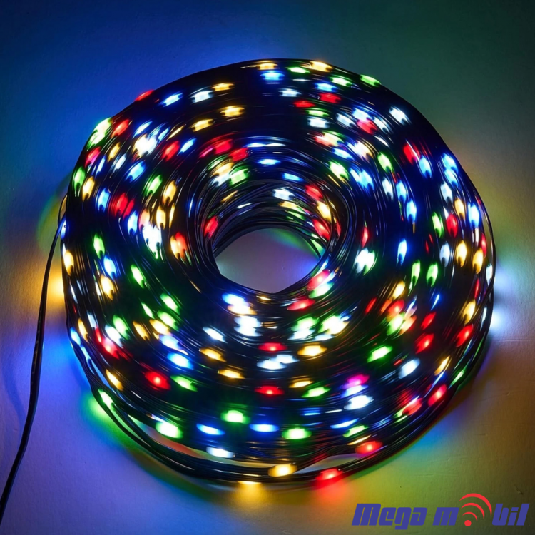 Novogodisen ukras LED sijalicki RGB (20m) so dalecinsko