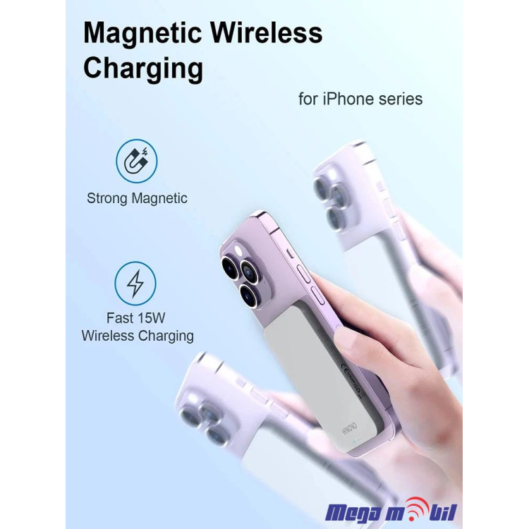 Baterija eksterna 5000mAh Magnetic Wireless