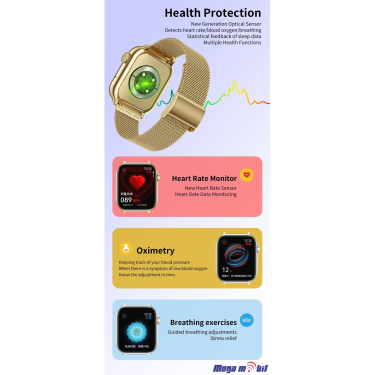 Smart Watch DTM2 gold