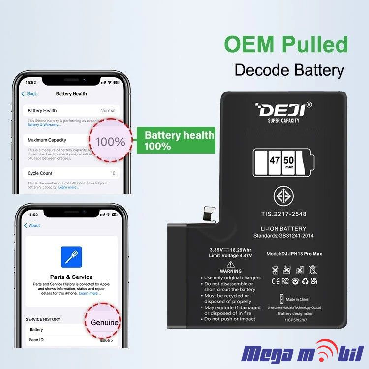 Baterija iPhone 14 Deji Genuine (3610mAh)