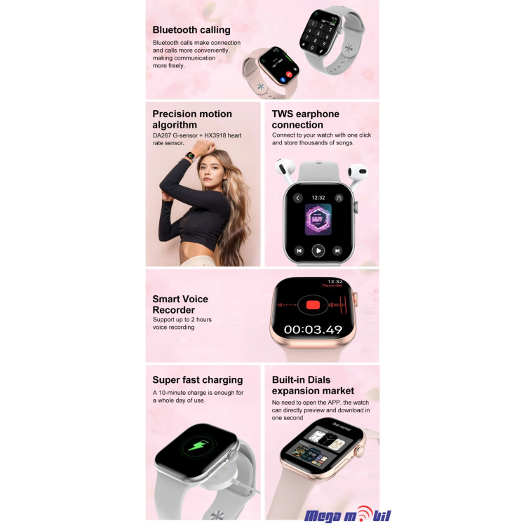 Smart Watch DT Watch X Mini 42mm silver