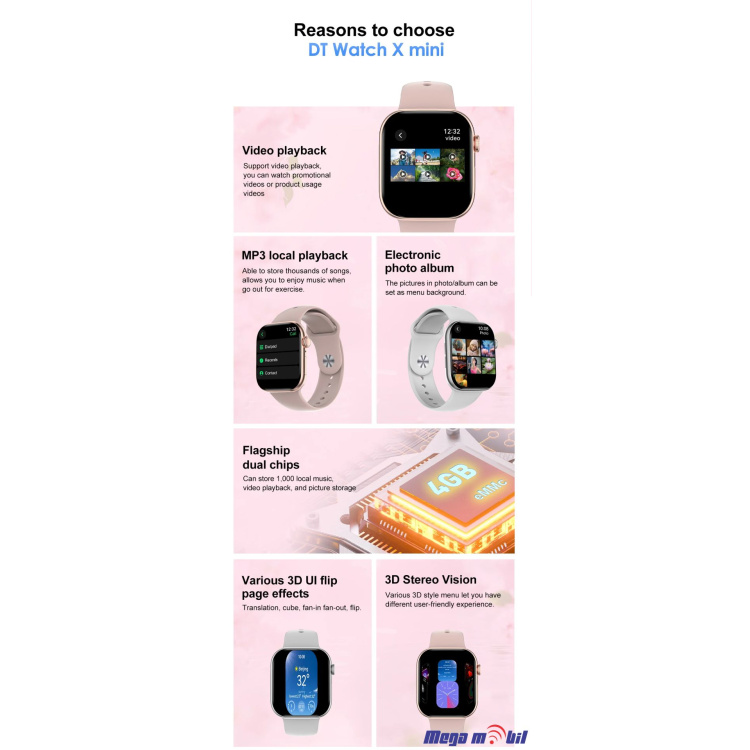 Smart Watch DT Watch X Mini 42mm silver