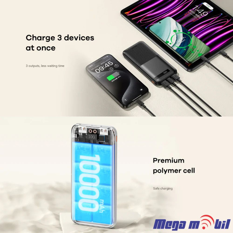 Baterija eksterna 10000mAh REMAX Piloteer RPP-71 FAST 22.5W+PD 20W black