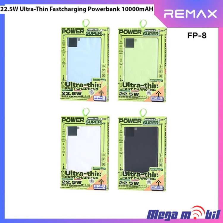 Baterija eksterna 10000mAh REMAX Ultra Thin FP-8 FAST 22.5W black