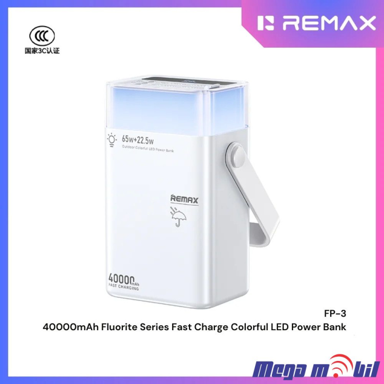 Baterija eksterna 40000mAh REMAX Fluorite FP-3 FAST 65W white