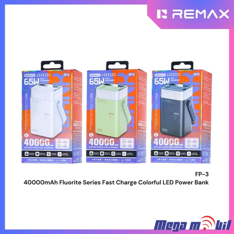 Baterija eksterna 40000mAh REMAX Fluorite FP-3 FAST 65W white