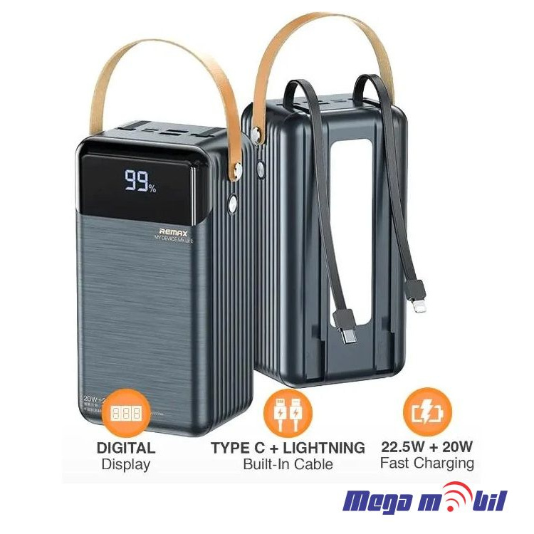Baterija eksterna 60000mAh REMAX Lesu II RPP-565 PD 20W+QC 22.5W grey
