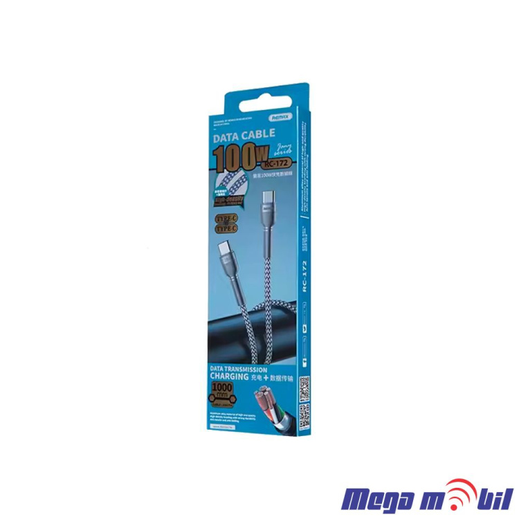 Data Kabel Type C PD REMAX Jany RC-172 100W Fast silver