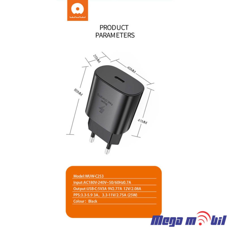 Polnac 220V WUW-C253 PD 25W