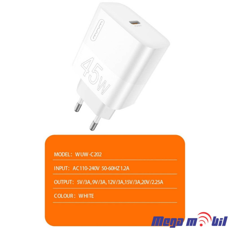 Polnac 220V WUW-C202 PD 45W GaN