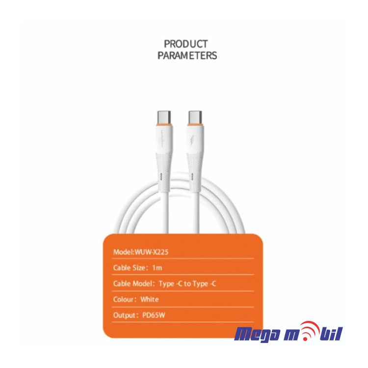 Data Kabel Type C PD WUW-X225 65W 1m FAST white