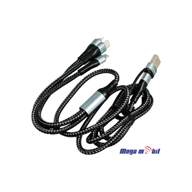 Data Kabel WUW-X231 5 vo 1 60W 1.2m FAST black