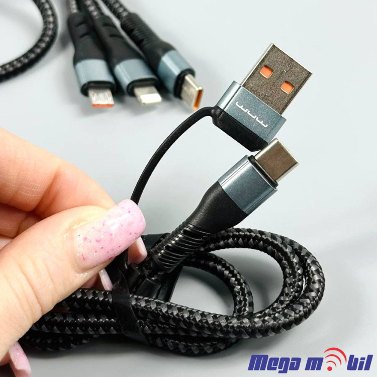 Data Kabel WUW-X231 5 vo 1 60W 1.2m FAST black