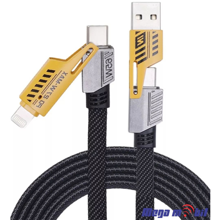 Data Kabel WUW-X207 4 vo 1 65W 1m FAST yellow