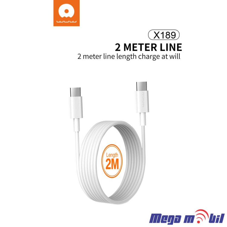 Data Kabel iPhone 15 PD WUW-X189 60W 2m FAST white