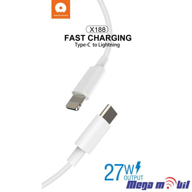Data Kabel iPhone PD WUW-X188 27W 2m FAST white