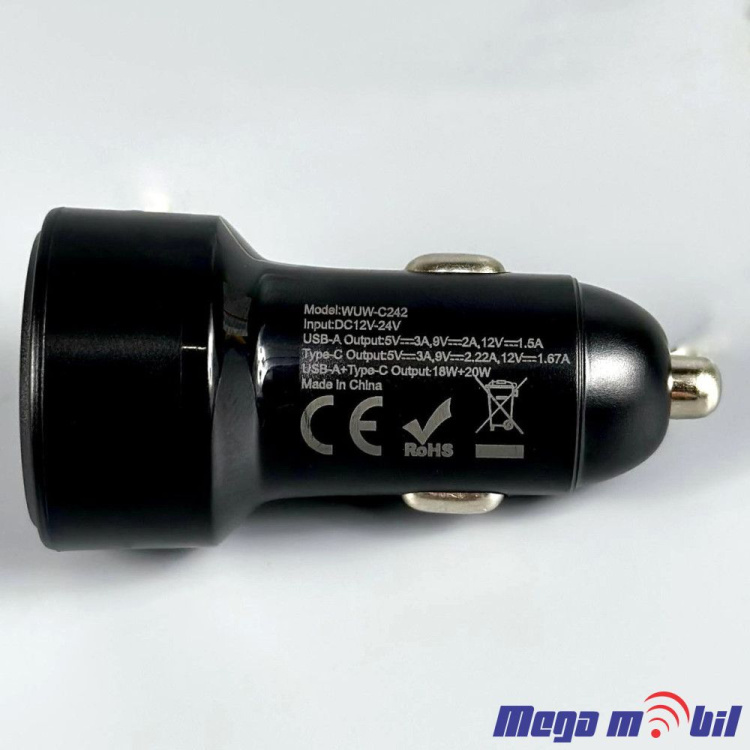 Polnac 12V/24V WUW-C242 PD 20W+QC 18W black