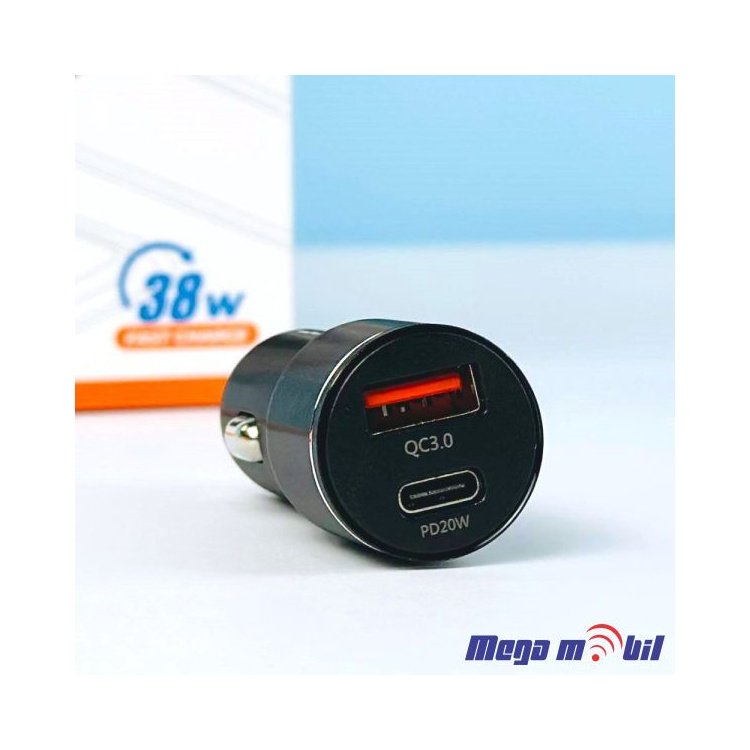 Polnac 12V/24V WUW-C179 PD 20W+QC 18W black