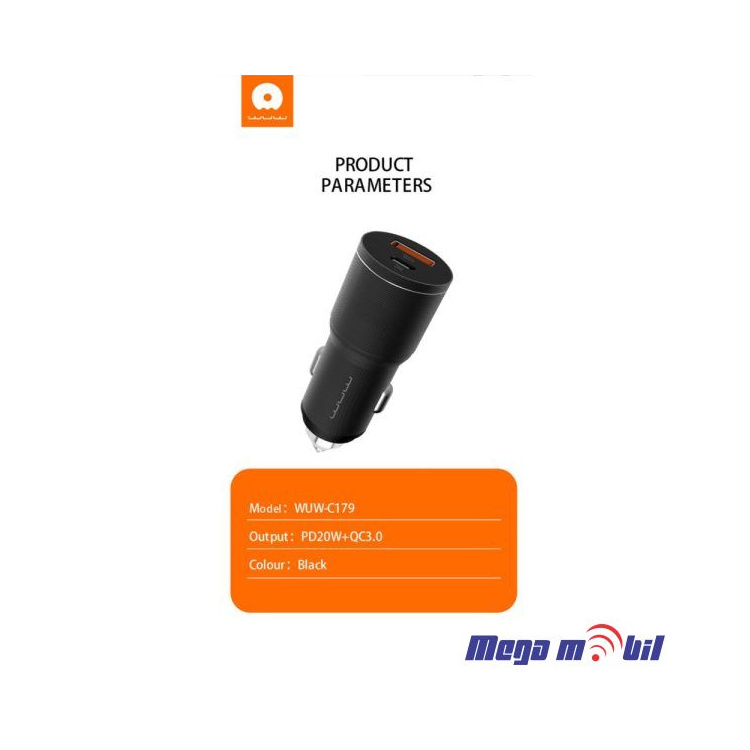 Polnac 12V/24V WUW-C179 PD 20W+QC 18W black