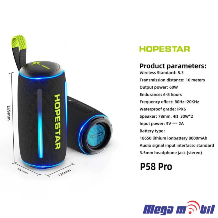 Zvucnik Bluetooth Hopestar P58 Pro black