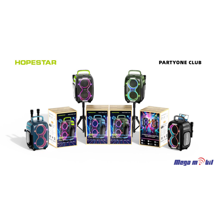 Zvucnik Bluetooth Karaoke Hopestar PARTYONE CLUB so 2 mikrofona black