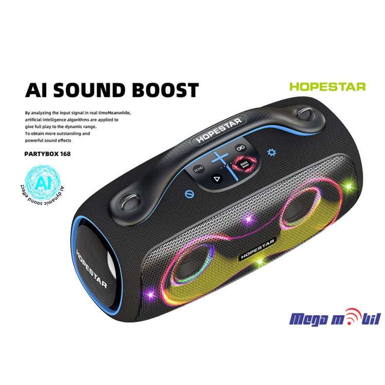 Zvucnik Bluetooth Karaoke Hopestar PARTYBOX 168 so 2 mikrofona black