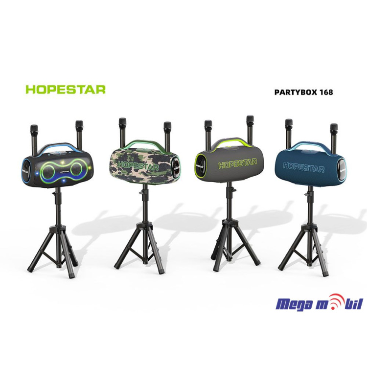 Zvucnik Bluetooth Karaoke Hopestar PARTYBOX 168 so 2 mikrofona black